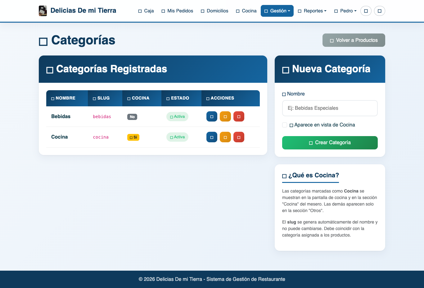 Categorías